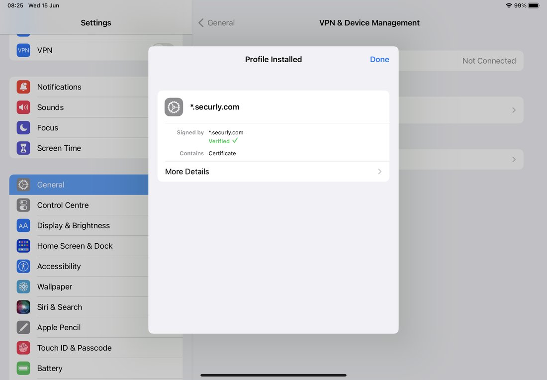 Certificado SSL Root CA instalado por completo en el iPhone