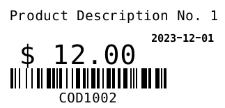 Etiqueta ZPL redimensionada al 75% con el comando RESIZE 0.75